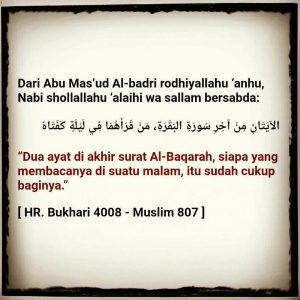 Keutamaan Dua Ayat Terakhir Surat Al Baqoroh Bbg Al Ilmu